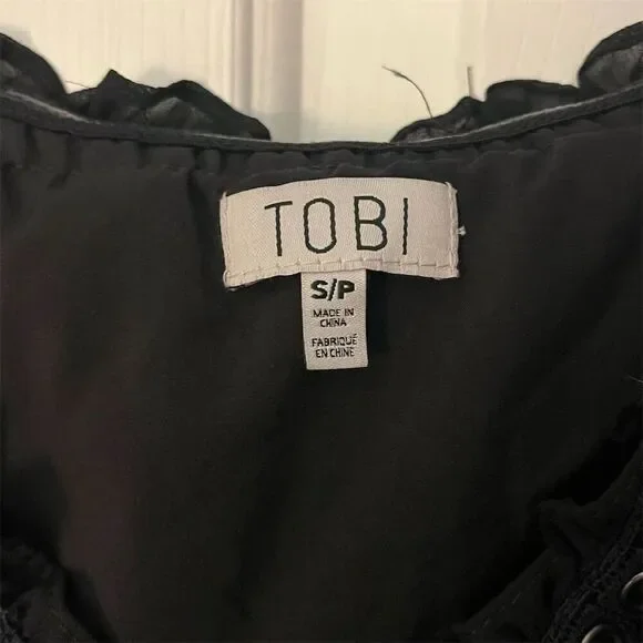 Tobi Women's Petite Black Ruffle Maxi Dress Sleeveless Formal S - Picture 4 of 6